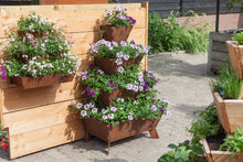 stapeltuin, verticaal tuinieren, cortenstaal, wand, muur, vlakke achterkant, balkon, balkontuinieren